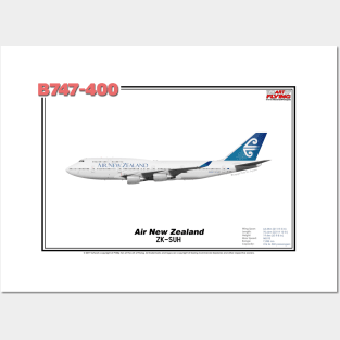 Boeing B747-400 - Air New Zealand (Art Print) Posters and Art